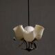 Mid-century glass and brass chandelier, model 501-3 by Stockmann, Finland, 1940s.