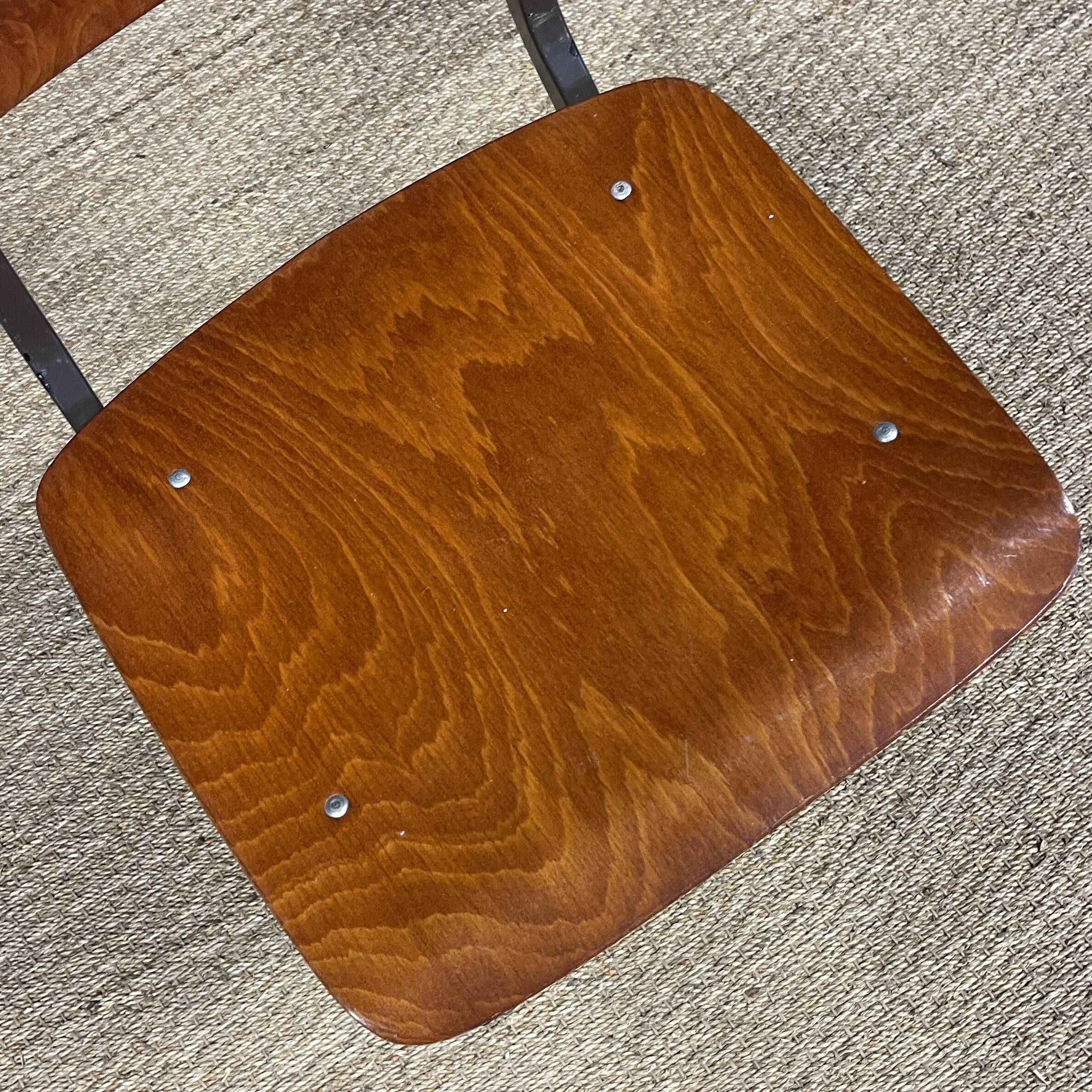 Result chair Friso Kramer for Ahrend wood steel taupe 60s Netherlands