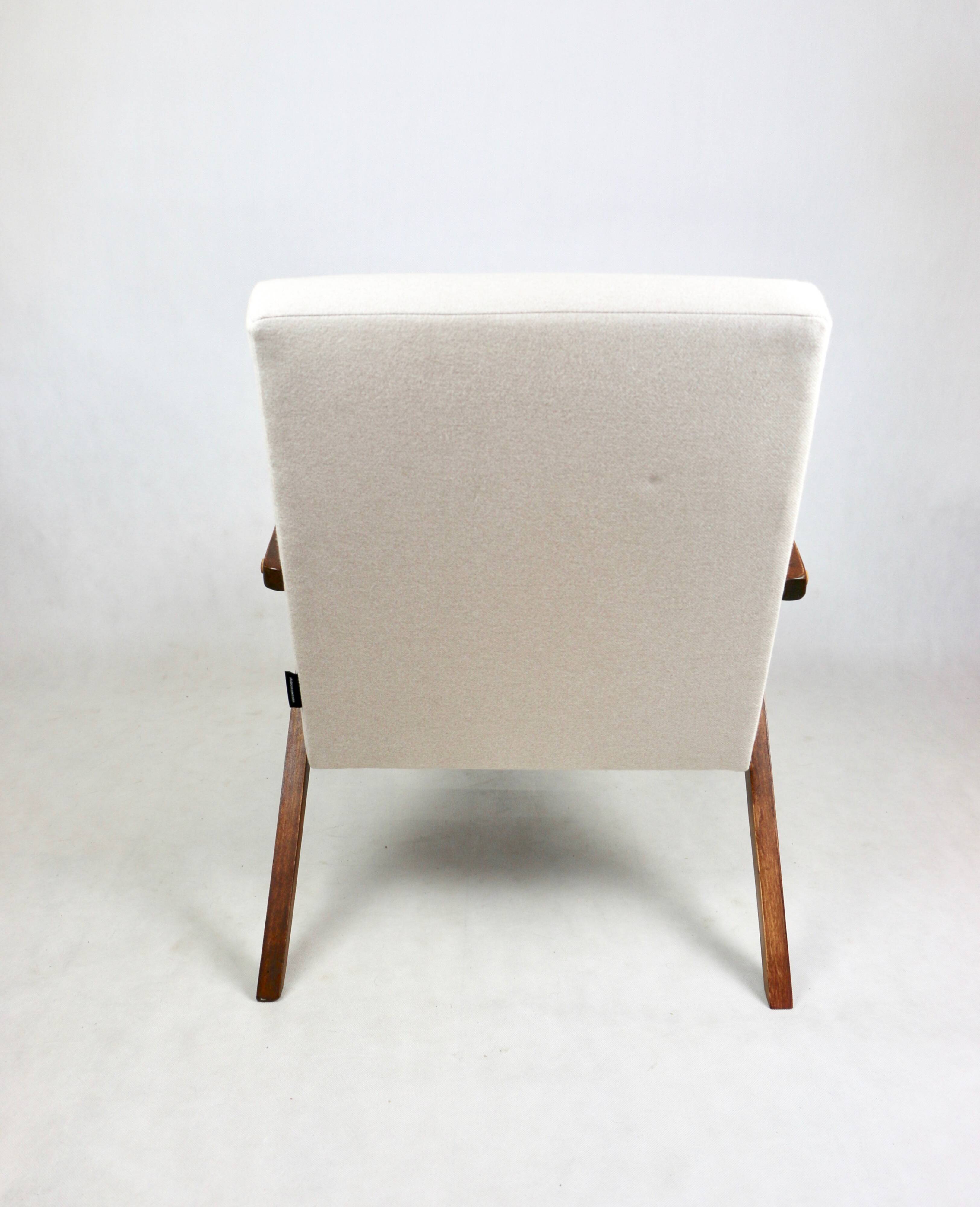 Fauteuil vintage Var- B-310 - laine beige