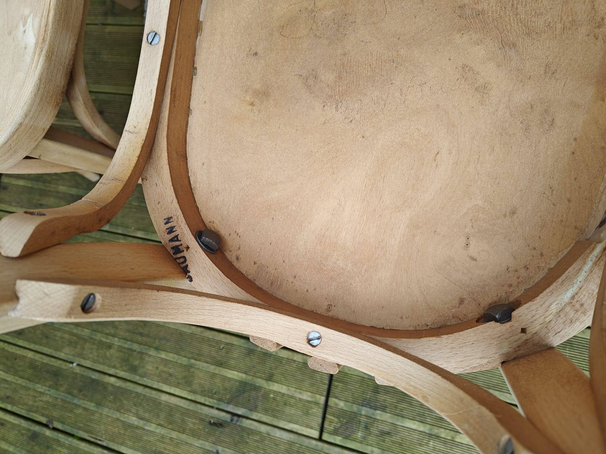 antique sandblasted bistro chairs