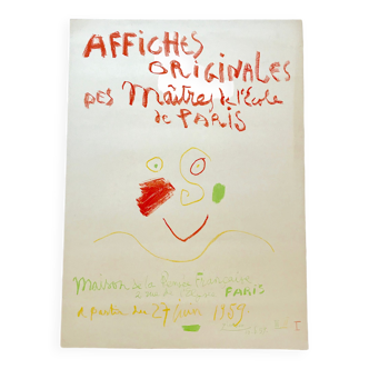 Original lithograph poster of the Mourlot Paris workshops "Picasso - 1959"