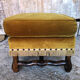 Jean Roche footrest in velvet and wood
