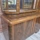 Restored Art Deco Walnut Display Cabinet with Engraved Glass Slats - 1930s
