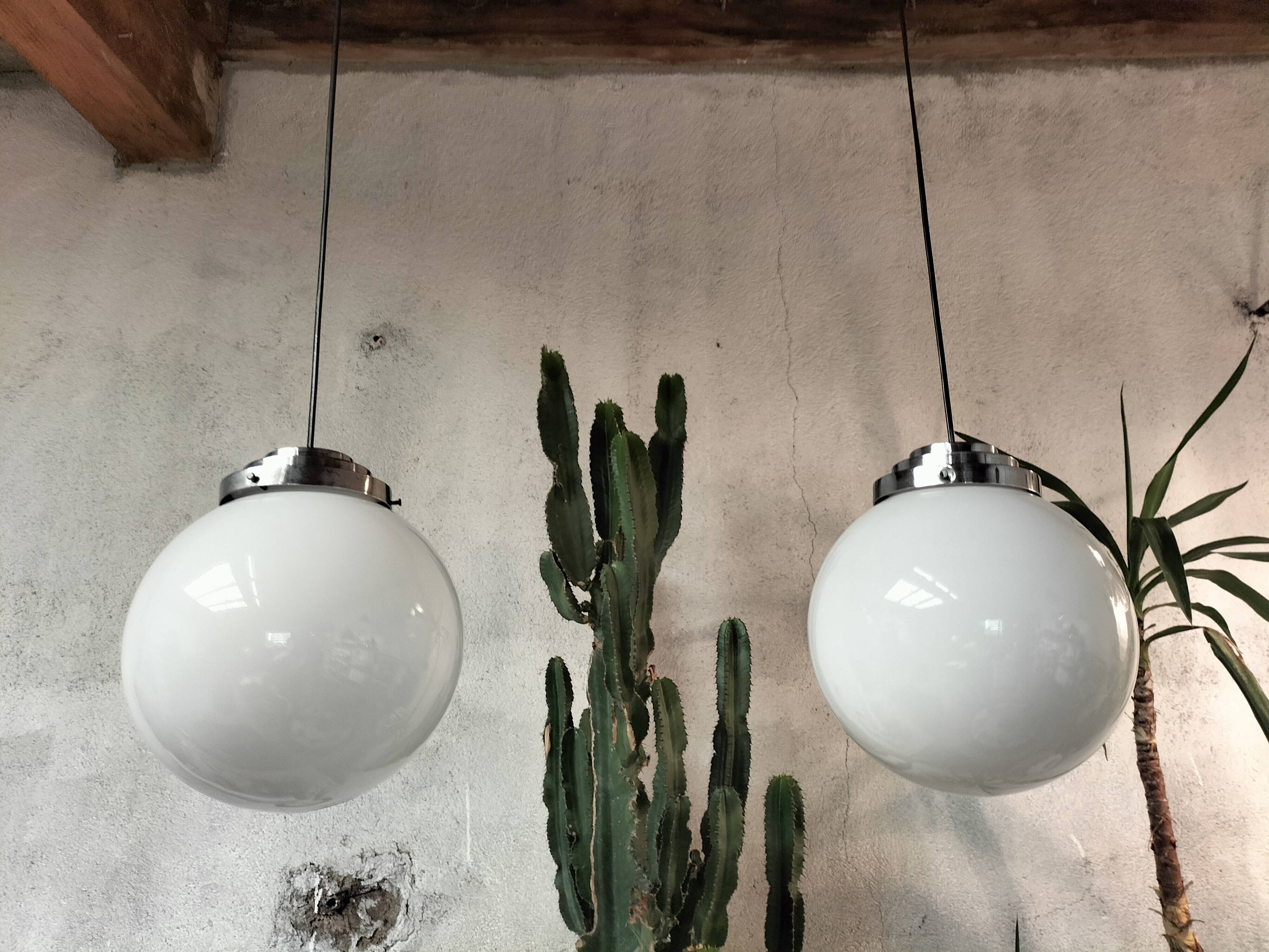 Opaline ball pendants
