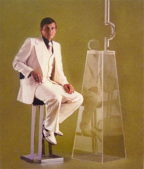 Pair of Plexiglass & Brushed Steel Lamps, Charles Hollis Jones, 1970s