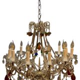 Murano Glass Fruit Crystal Beaded Chandelier, Italy, 1960s