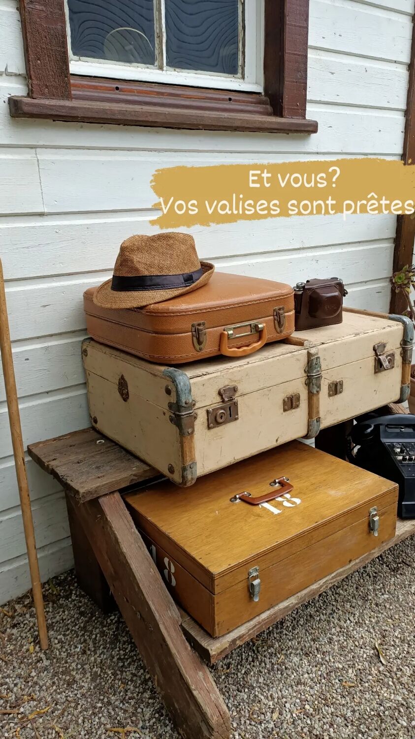 Old wooden suitcase