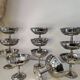 11 vintage stainless steel ice cream cups