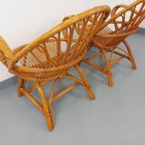 Pair of vintage rattan armchairs from the 60s