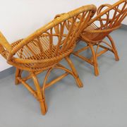 Pair of vintage rattan armchairs from the 60s