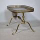 Regency Brass and Teak Bar Side Table with Removable Tray, 1960s
