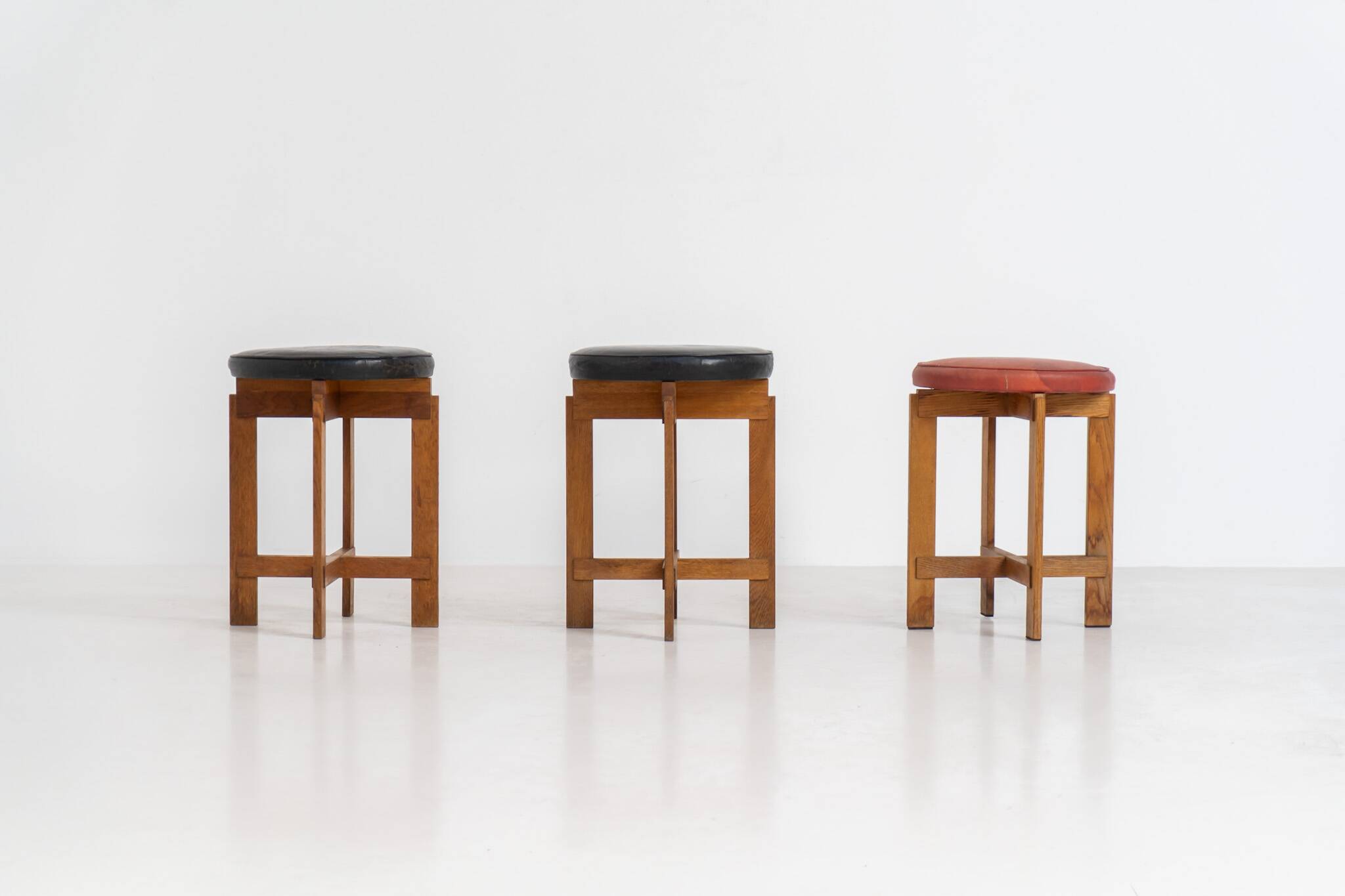 Very rare set of stools by Uno & Östen Kristiansson for Luxus Vittsjö