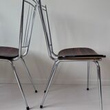 Set of 3 chairs in Formica and Chrome 70s
