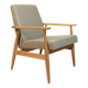 Fauteuil Vintage Gris Clair Design Scandinave Revêtement Laine