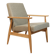 Fauteuil Vintage Gris Clair Design Scandinave Revêtement Laine