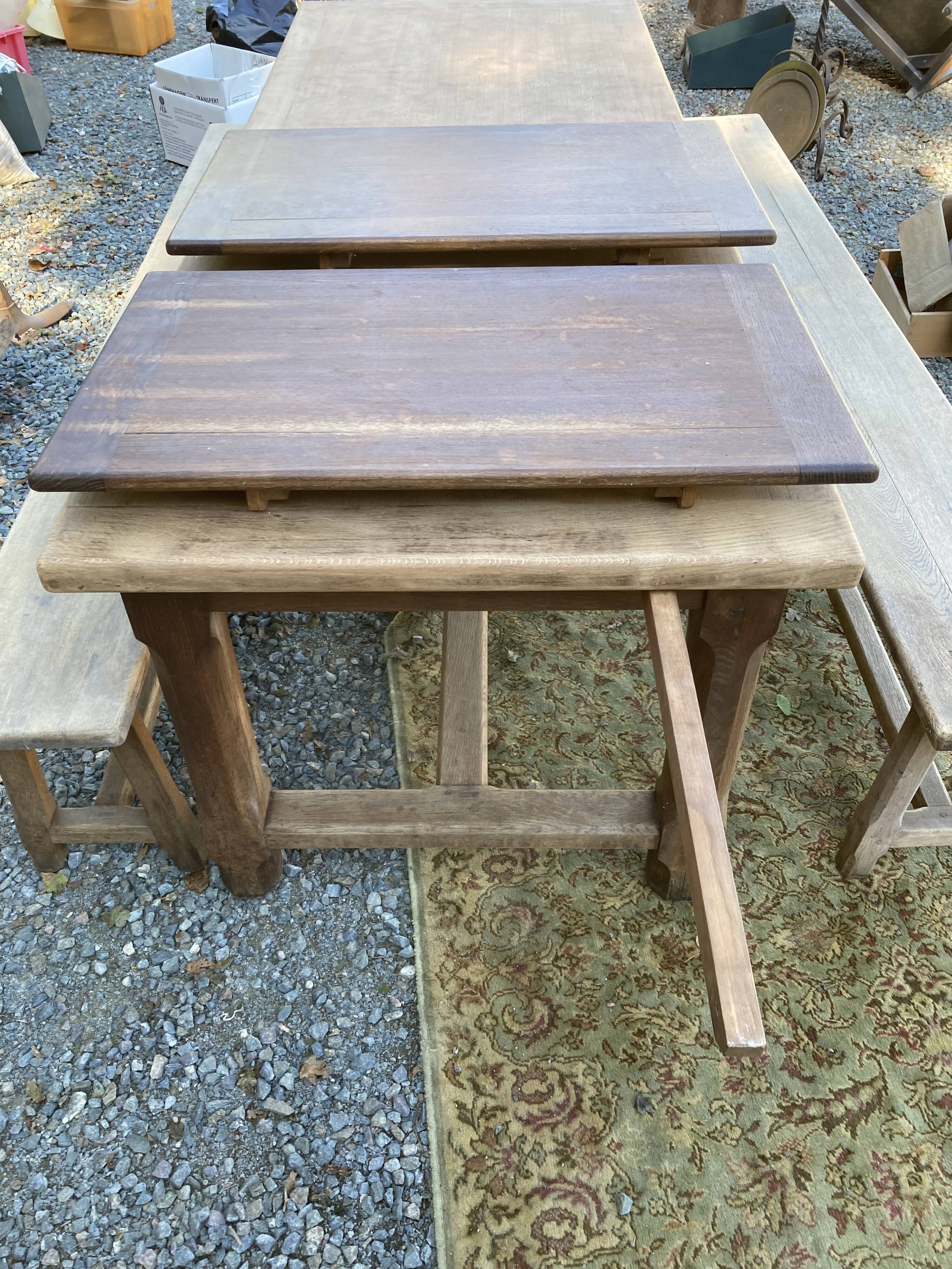 Farm table with benches