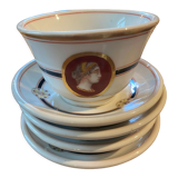 Set of chocolate cups in Bayeux porcelain