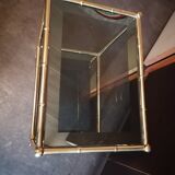 Desserte doree verre style bambou 1960