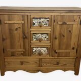 Commode en pitchpin massif vintage