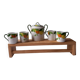 5 cups and a citrus sugar bowl, Lanternier Limoges porcelain