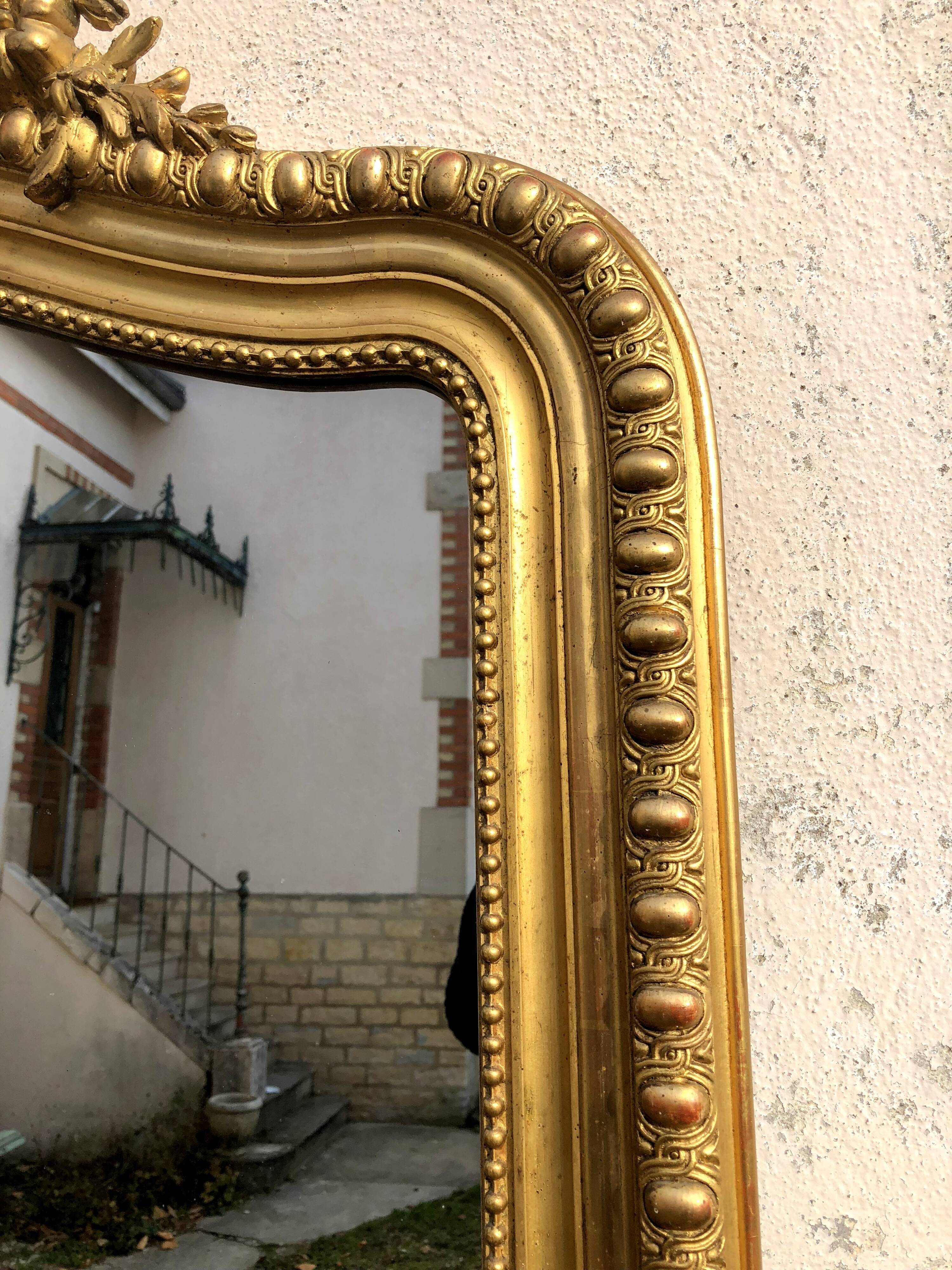 Large mirror 150 x 85 CM former gilding sheet d gold napoleon III