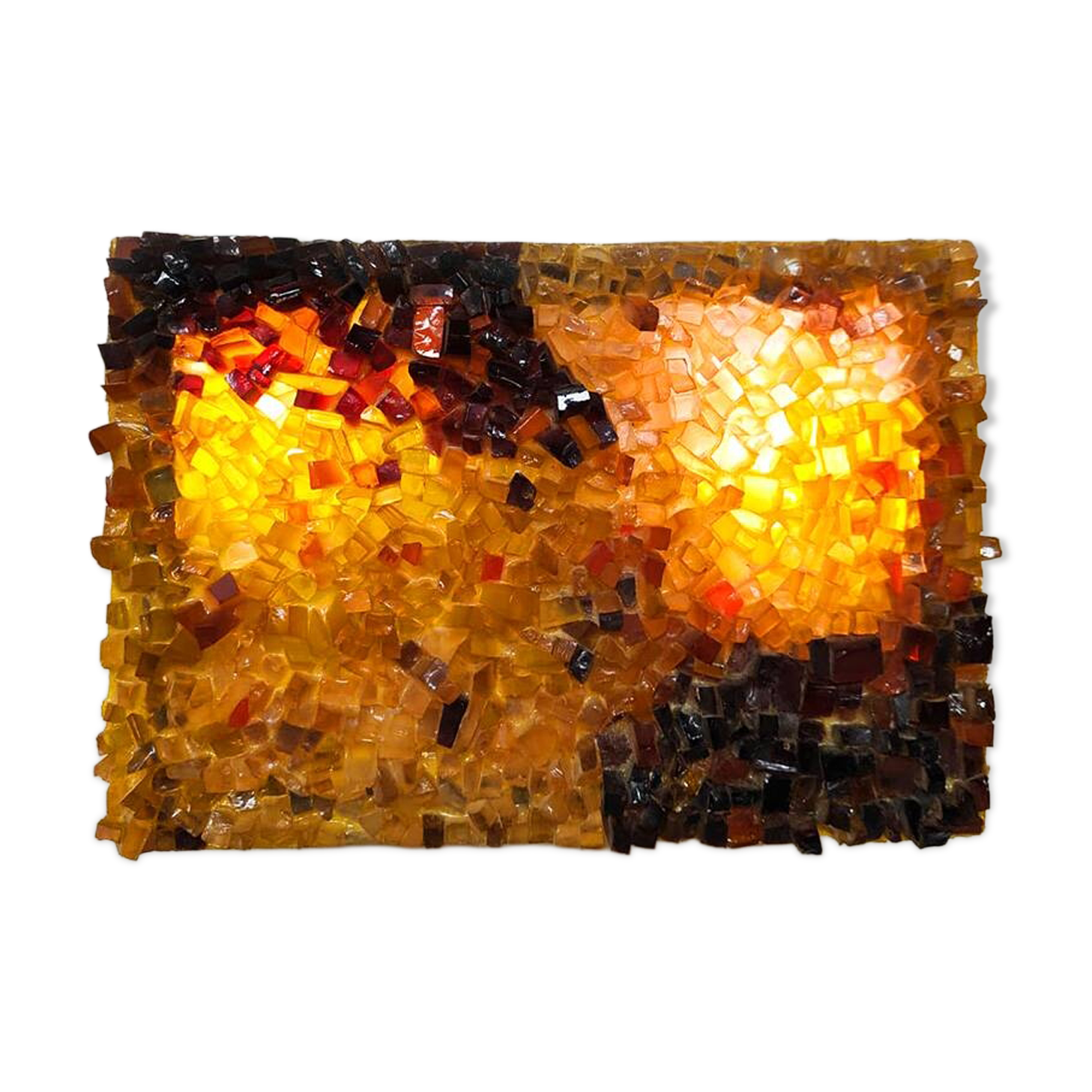 Vintage glass wall lamp 'Glowing amber'