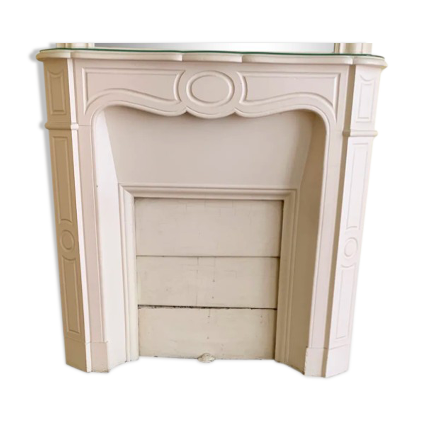 Painted marble fireplace