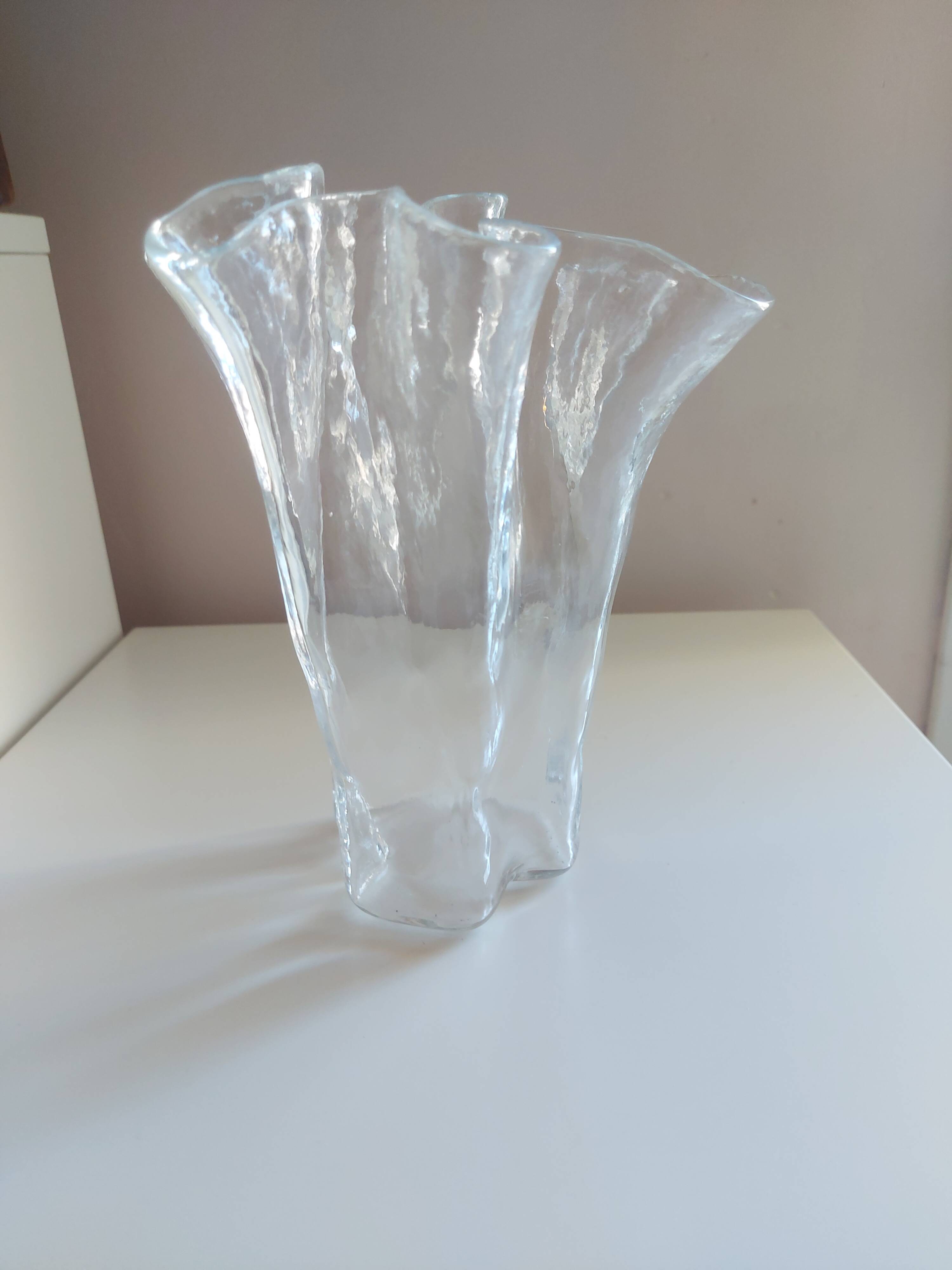 Crumpled Finnish Glass Vase