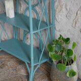 Blue rattan shelf