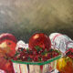 Still life with fruits and strawberries, oil on canvas signed Odile Julien.