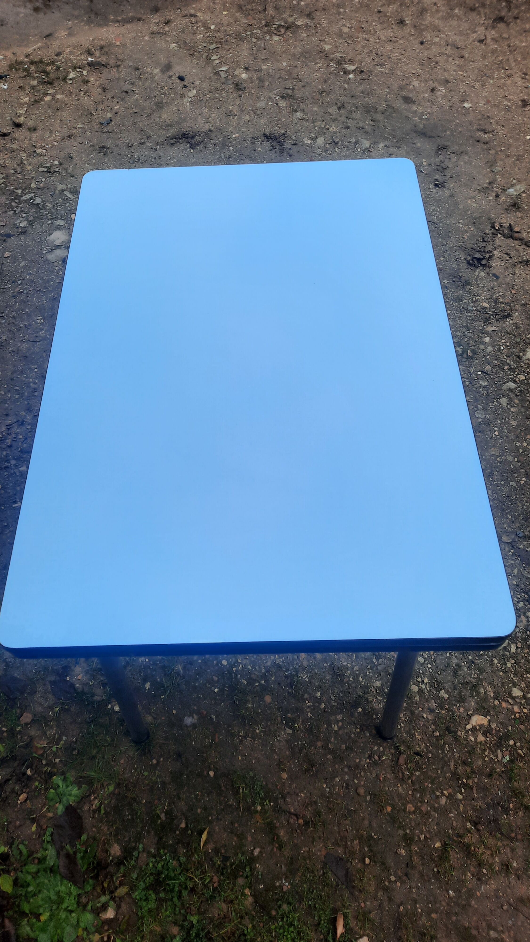 Blue formica table