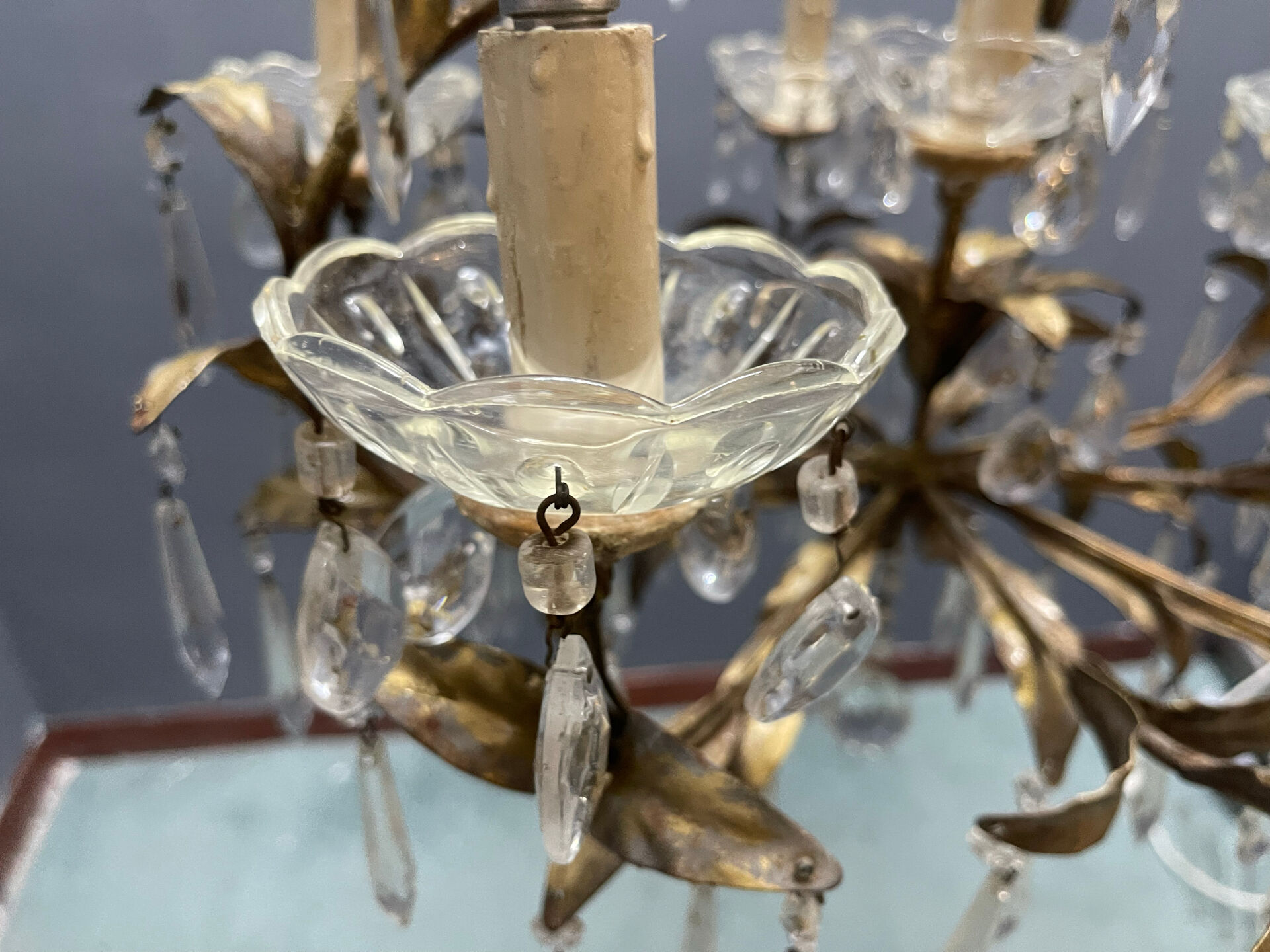 Italian Florentine Tole Chandelier, Italy, 1950s