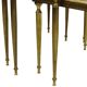 Set of 3 Nesting Tables Onyx Marble Copper Frame 1950s France