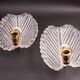 Set of 2 Wall light Trasparent Murano Glass Leave by Barovier e Toso, 1940s