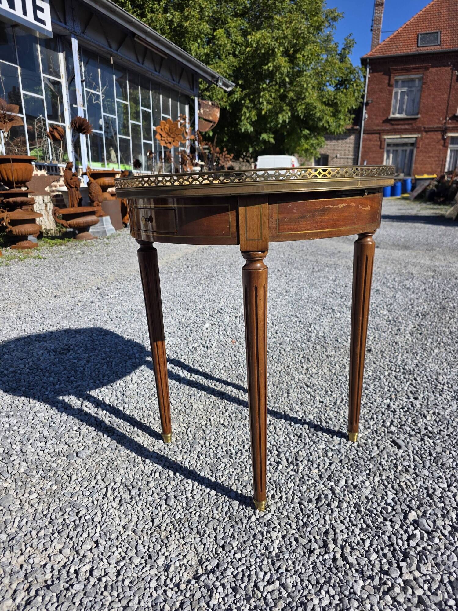 Louis XVI style bouillotte table in mahogany