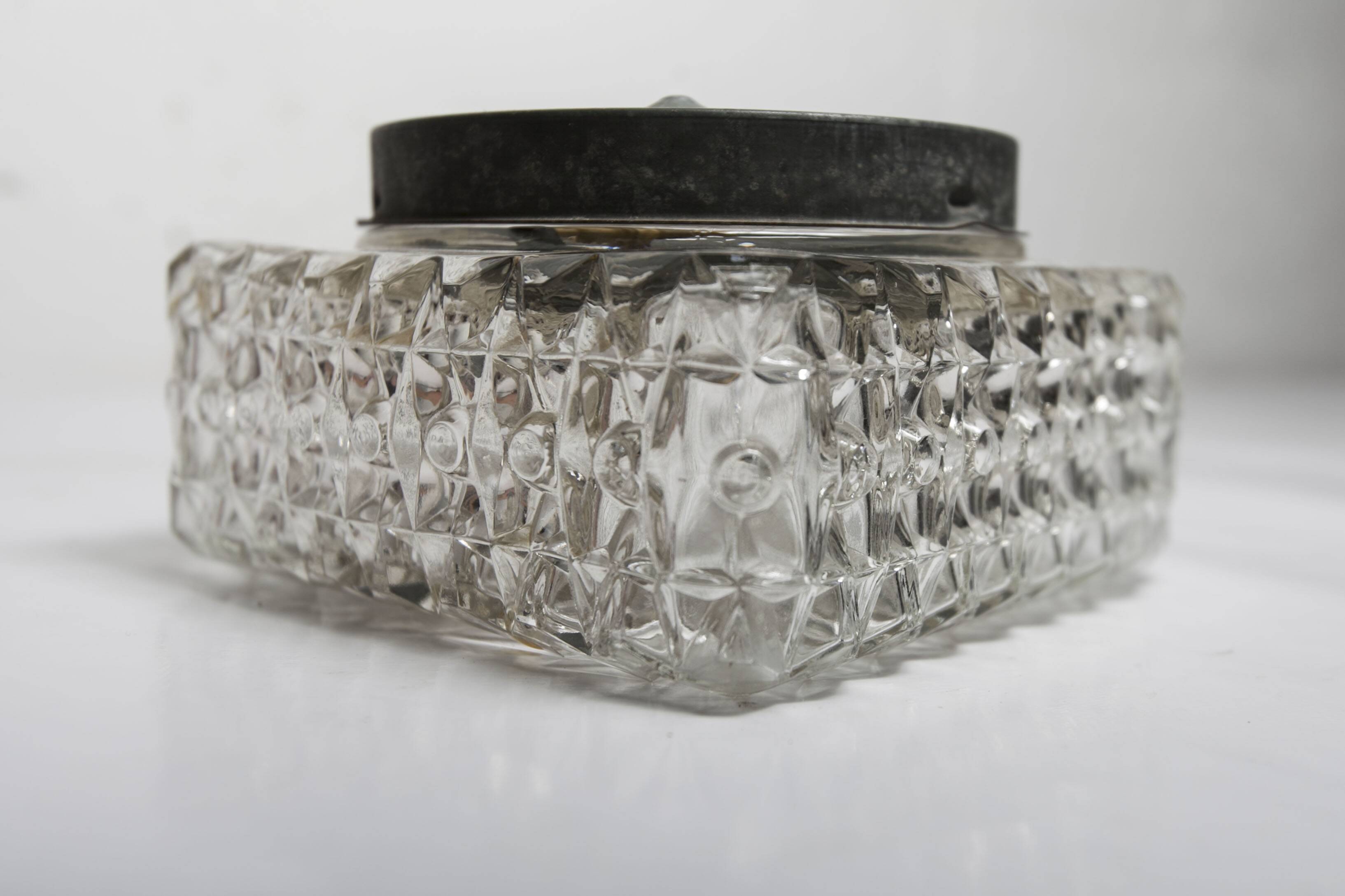 Square ceiling or wall light 1970 space age