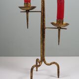 Grand vintage brutalist chandelier, Venetian style, sculptural metal.