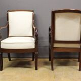 Pair Of Louis Philippe Period Armchairs With Mahogany Crosses XIX