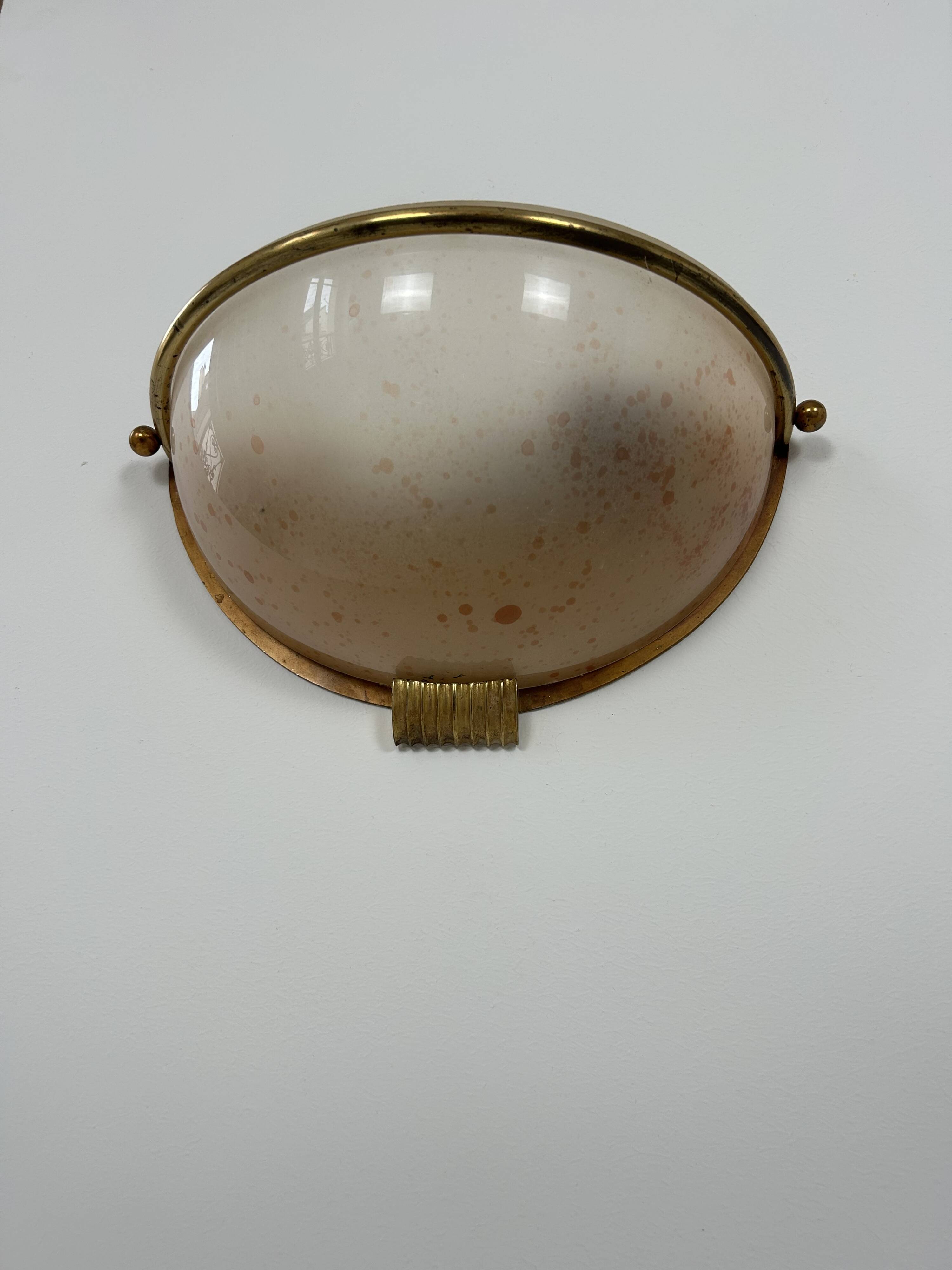 Vintage wall lights, brass and perspex, France, 1970.