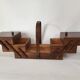 Travailleuse de table portative en bois vintage