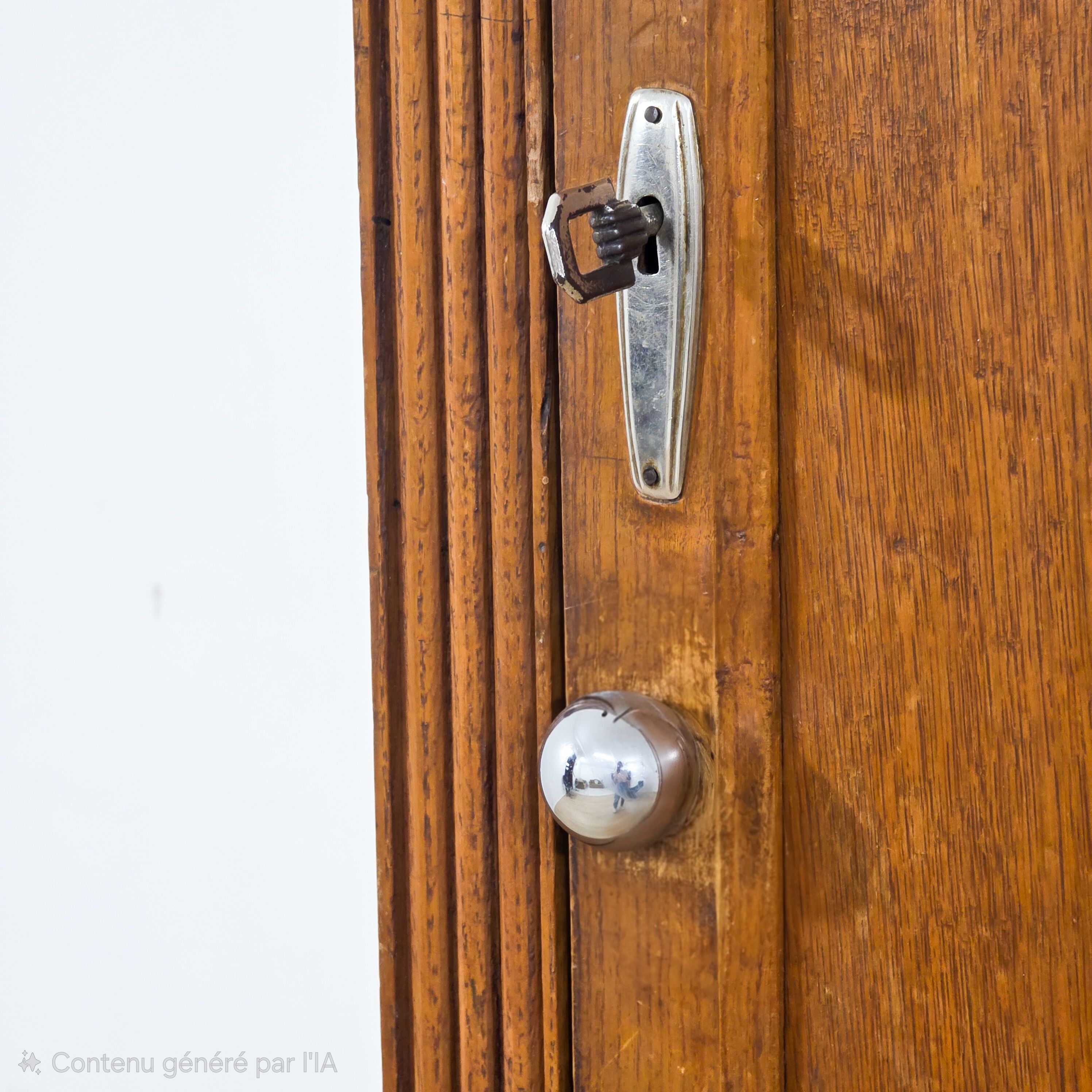 Art Deco wardrobe in carved wood with mirror from the 1930s.