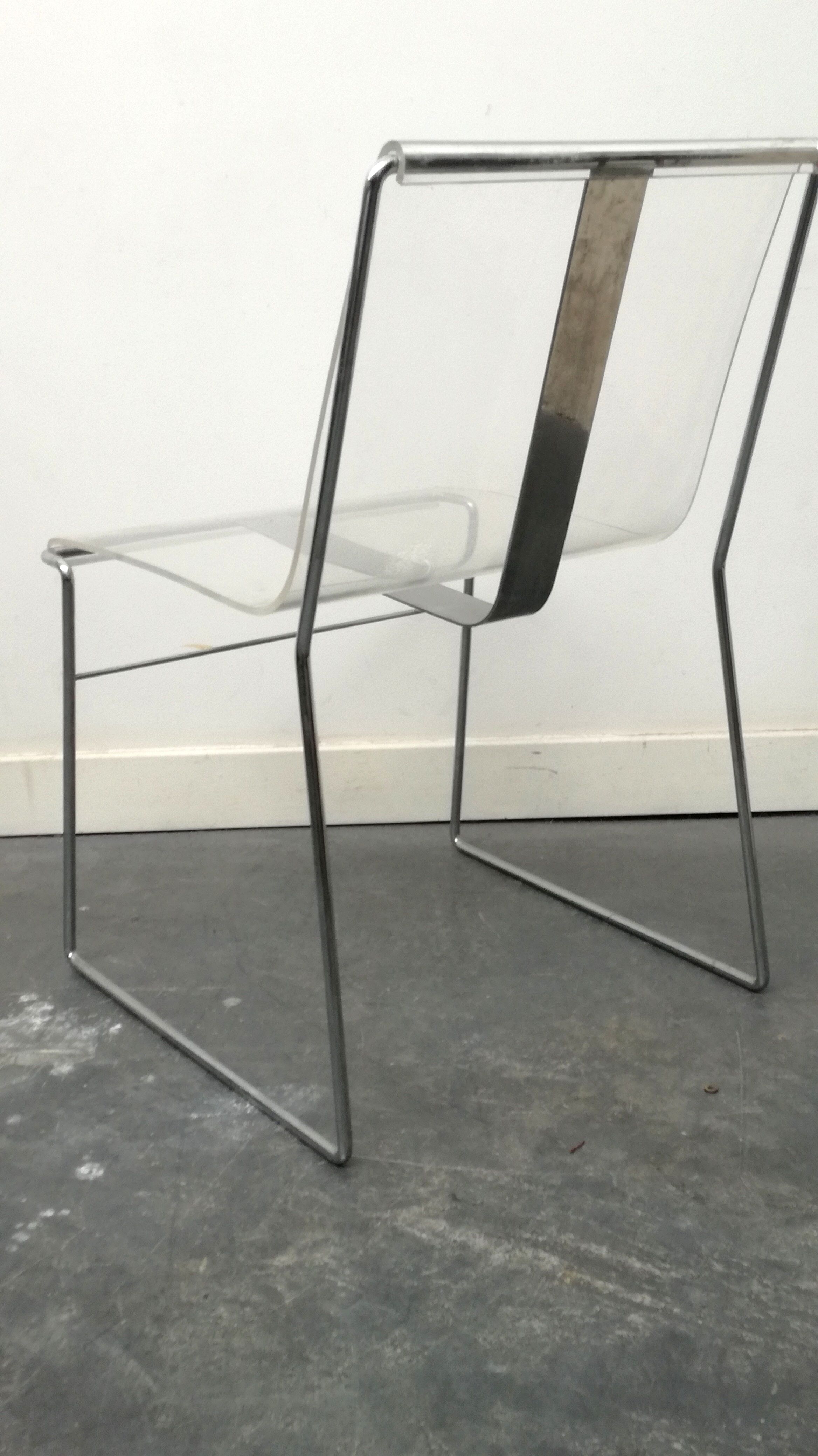 Filglass chairs by Jacques Charpentier plexi 1970