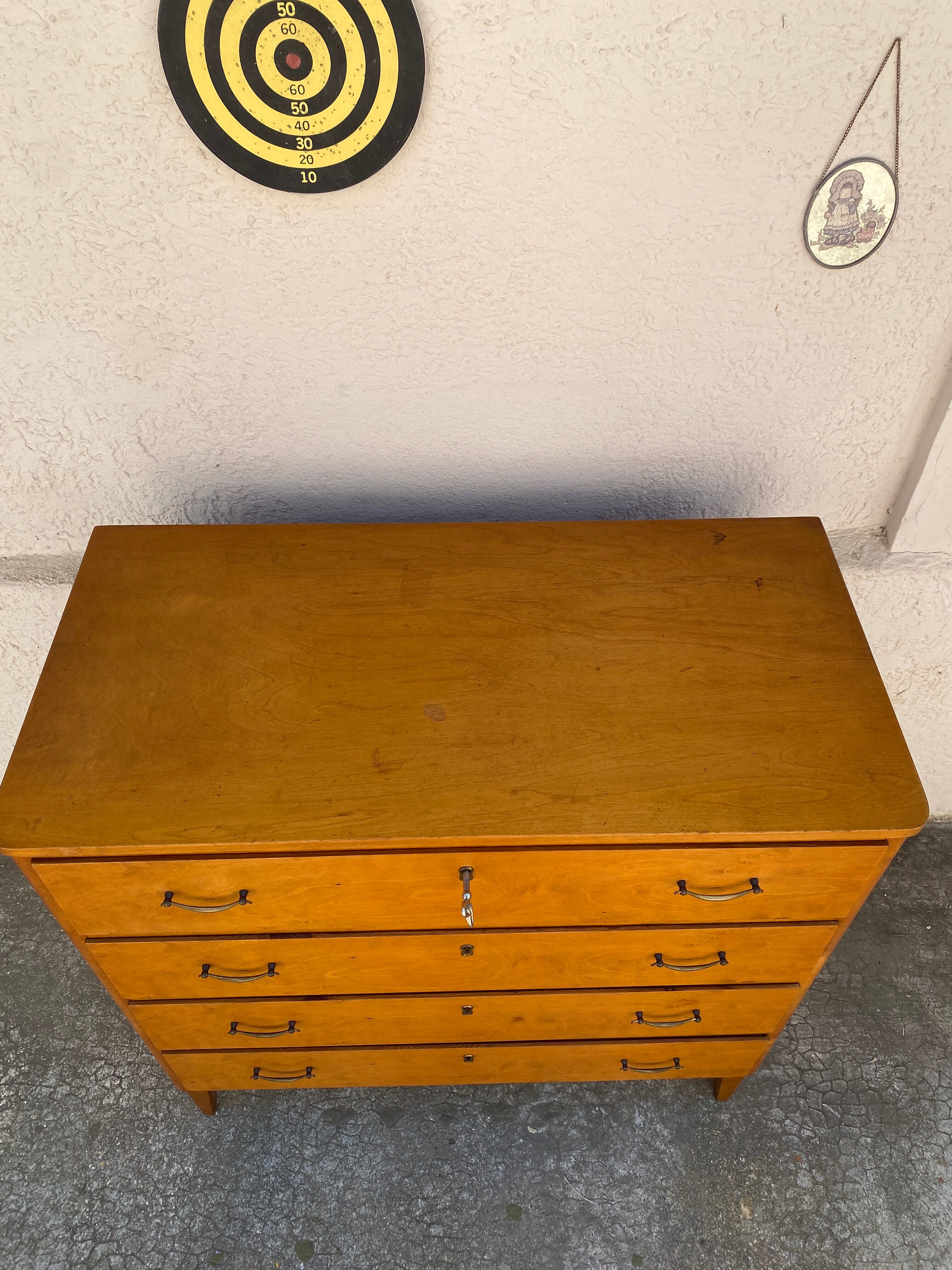 Commode suédoise vintage en bouleau années 50
