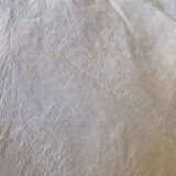 White cotton and linen tablecloth with central monogram from the 1960s.