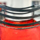 Vintage lamp in patinated black and red metal – Japanese spirit
