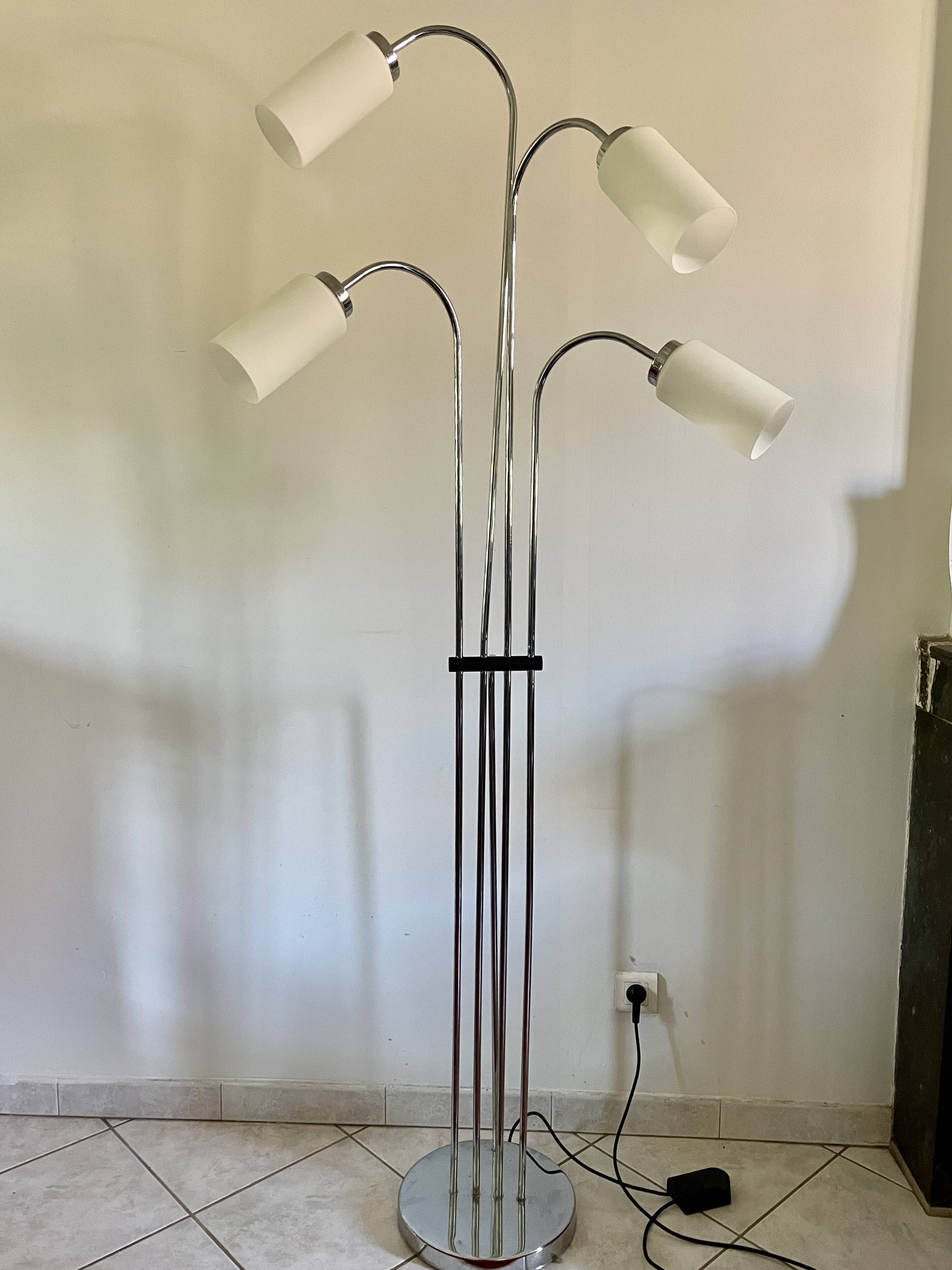 1970s chrome designer floor lamp