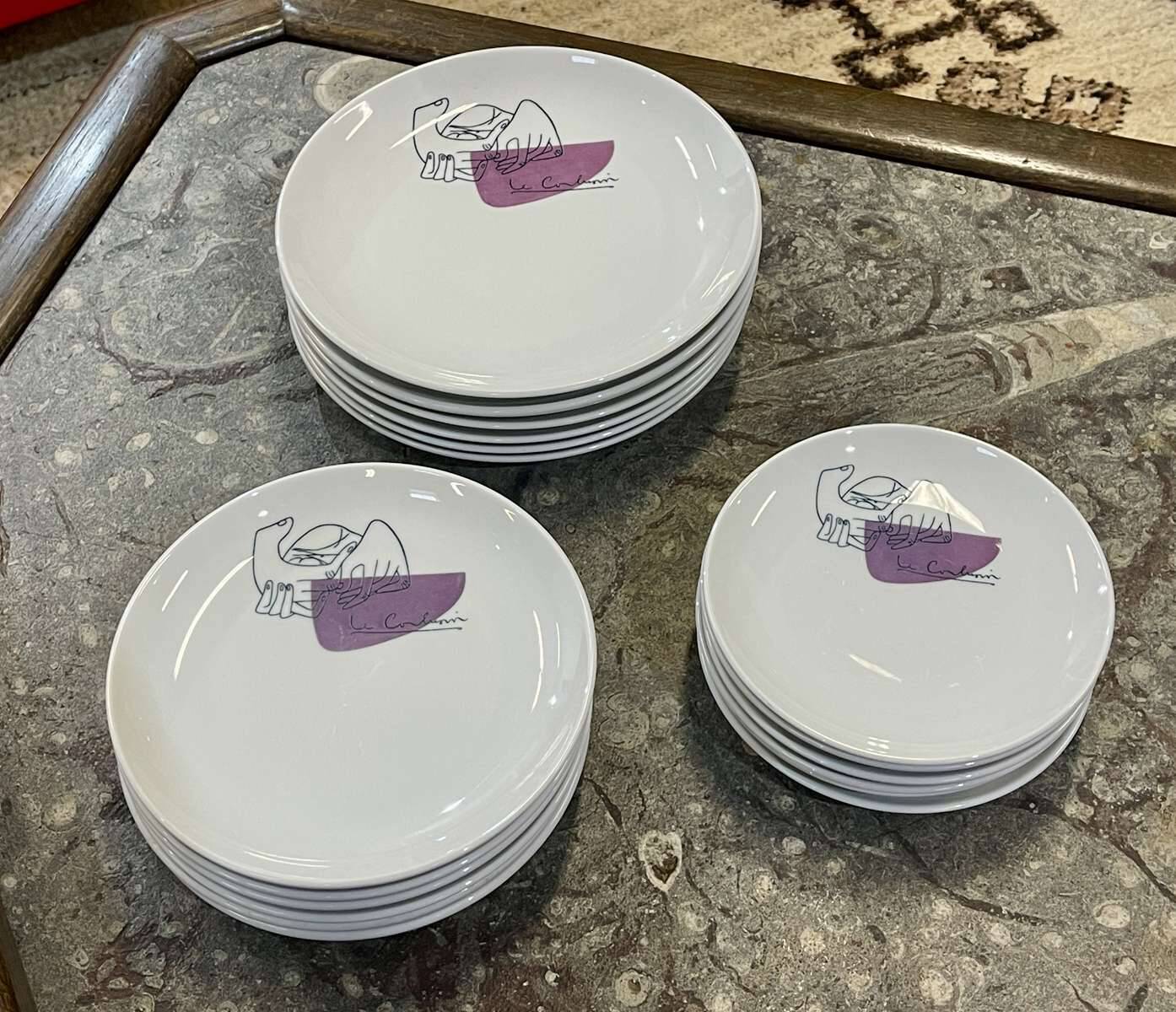 18-piece dinner service by Le Corbusier designed for Prunier restaurants