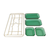 Top 4 compartments vintage support in gold metal