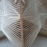 Hanging lamp of wood and thread Scandinavian style