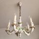 Handgeformt vergoldet vintage Porzellan Kronleuchter Capodimonte 1960er